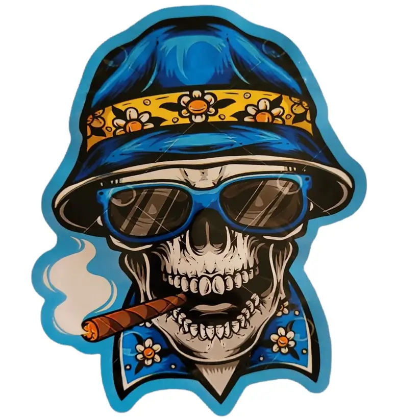 Blue Skull 3.5G Mylar Bags